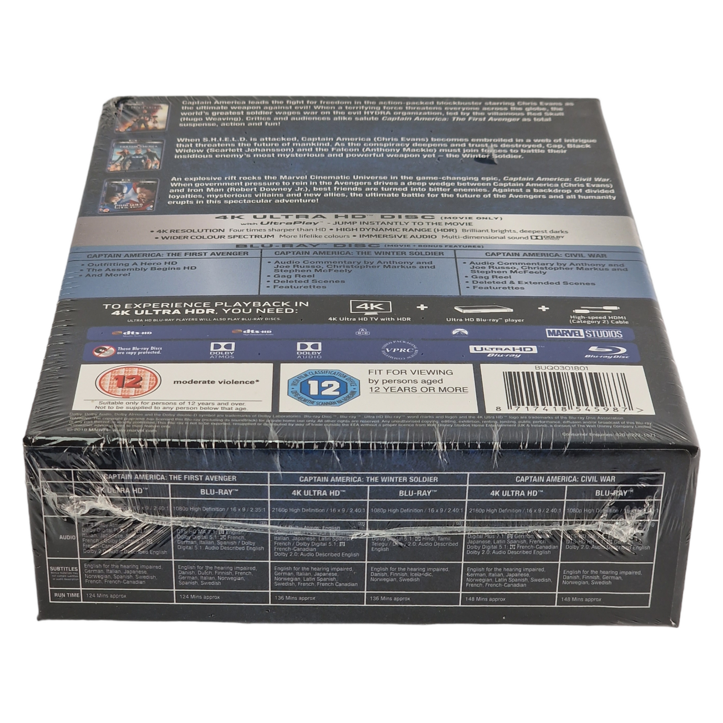 Captain America 4K Blu-ray : Collection de 3 films ,VF Sans région