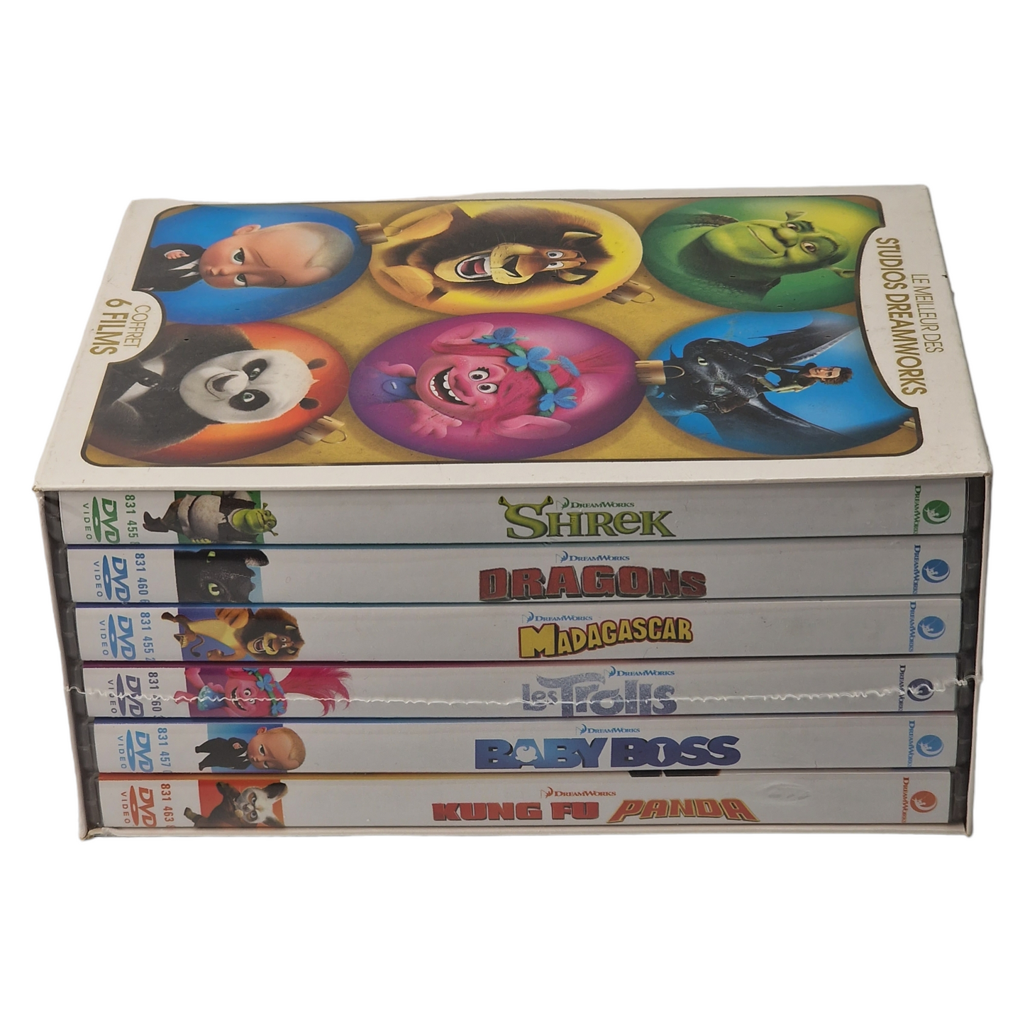 Shrek + Dragons + Madagascar + Les Trolls + Baby Boss + Kung Fu Panda -Pack DVD