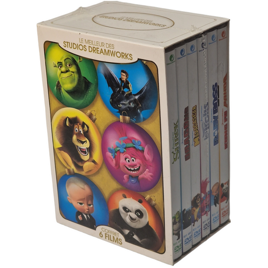 Shrek + Dragons + Madagascar + Les Trolls + Baby Boss + Kung Fu Panda -Pack DVD