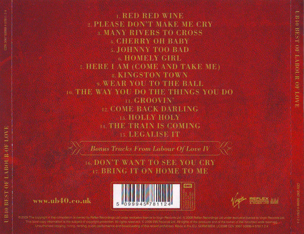 UB40 – Best Of Labour Of Love CD , Compilation