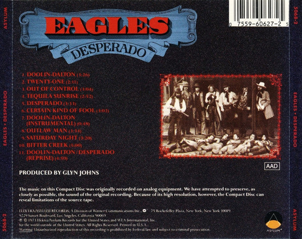 Eagles –CD ____ Desperado