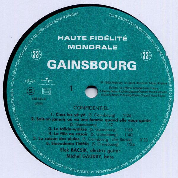 Serge Gainsbourg – Le Poinçonneur Des Lilas , (Back To Black) Vinyle, LP, Album