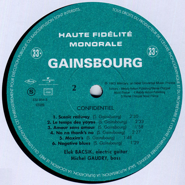 Serge Gainsbourg – Le Poinçonneur Des Lilas , (Back To Black) Vinyle, LP, Album