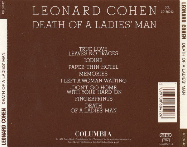 Leonard Cohen – Death Of A Ladies' Man CD , Compilation
