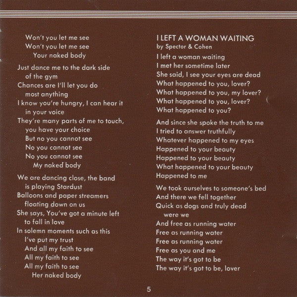 Leonard Cohen – Death Of A Ladies' Man CD , Compilation