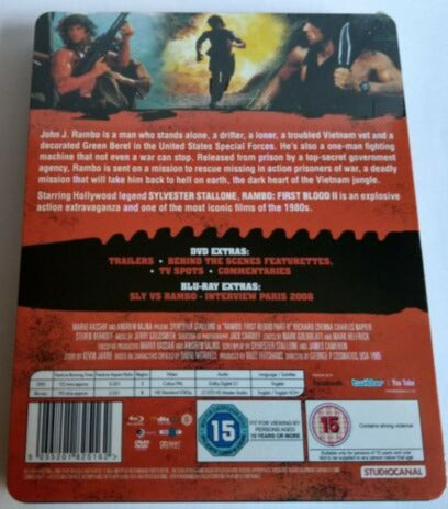 Rambo: First Blood Part II SteelBook Blu-ray +DVD Zavvi édition limitée 2013 Zone Libre
