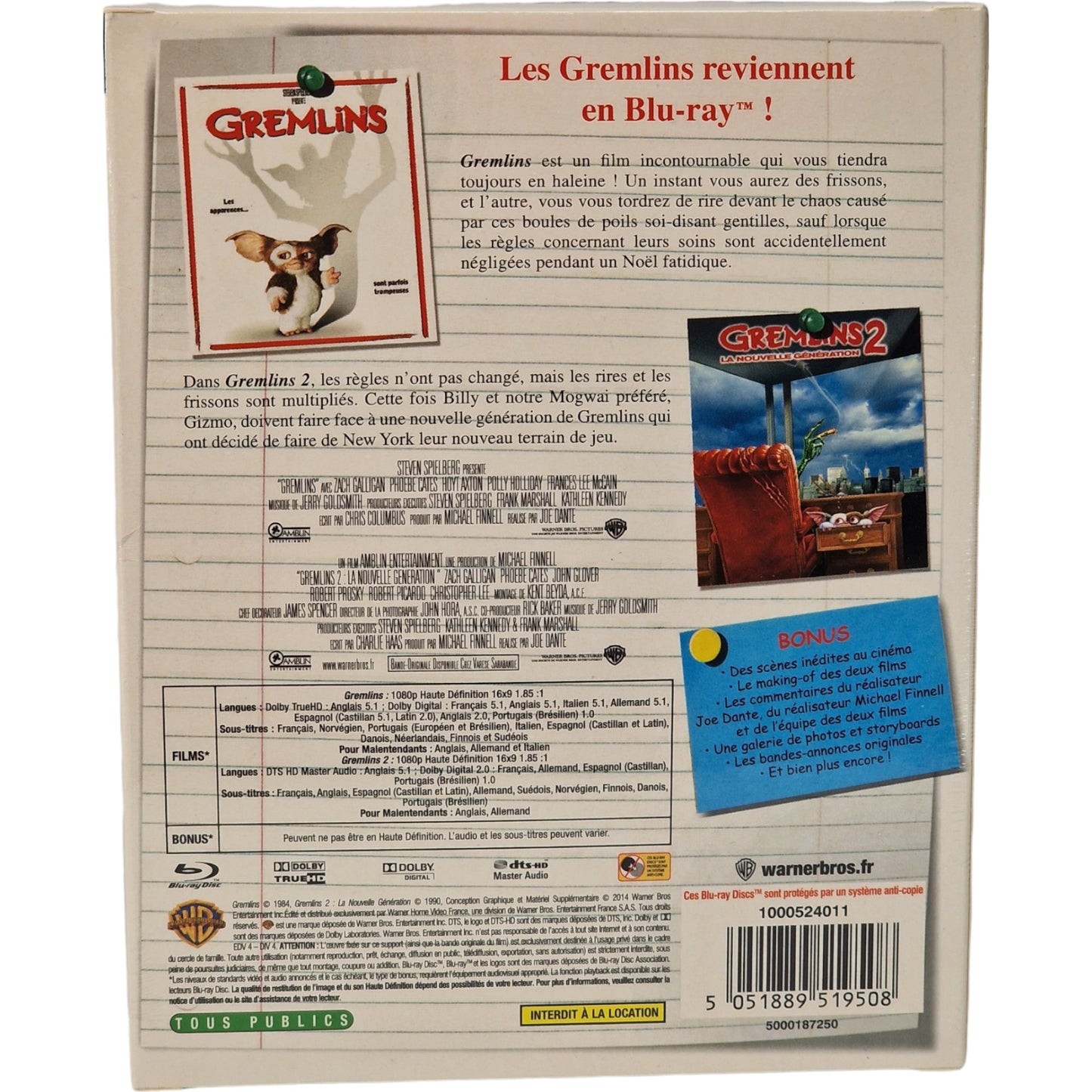 Gremlins + Gremlins 2 :1984 & 1990 La Nouvelle Génération Blu-ray