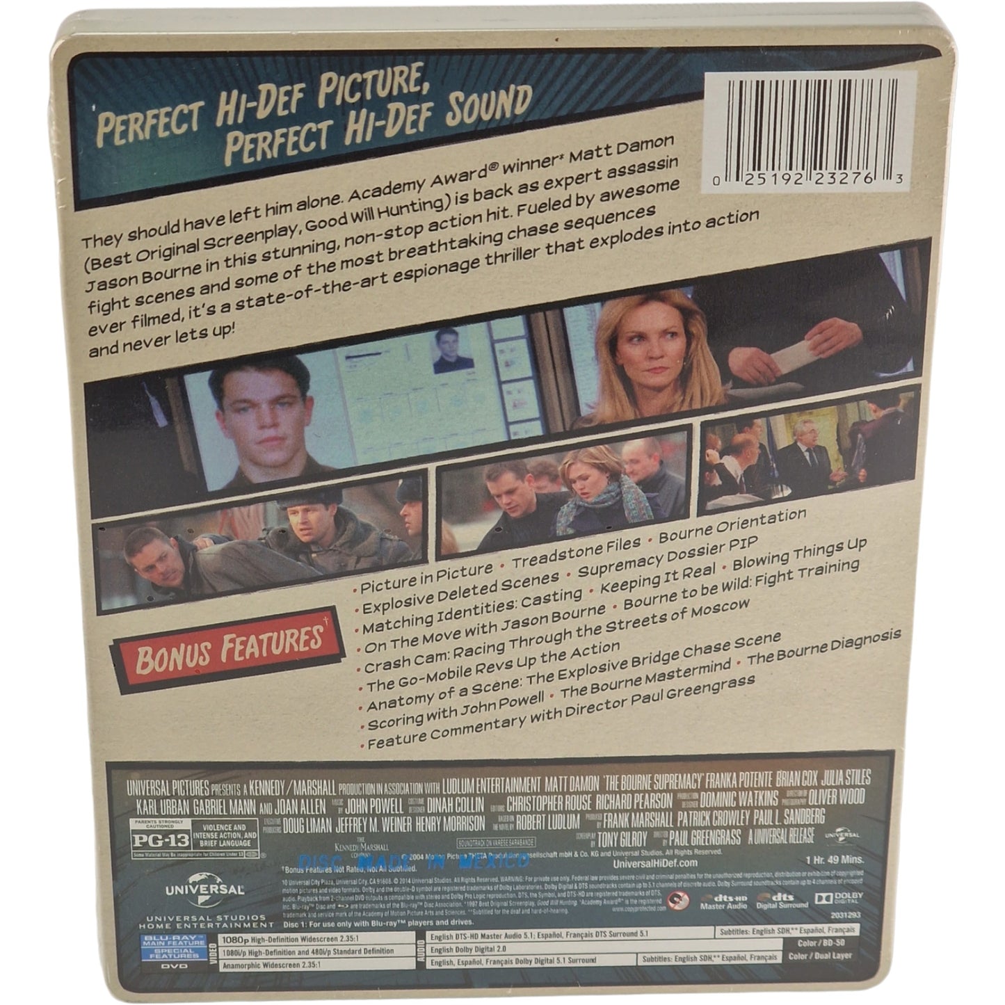The Bourne Supremacy[Jason Bourne 2 ] Blu-ray + DVD SteelBook Comic Book Zone A