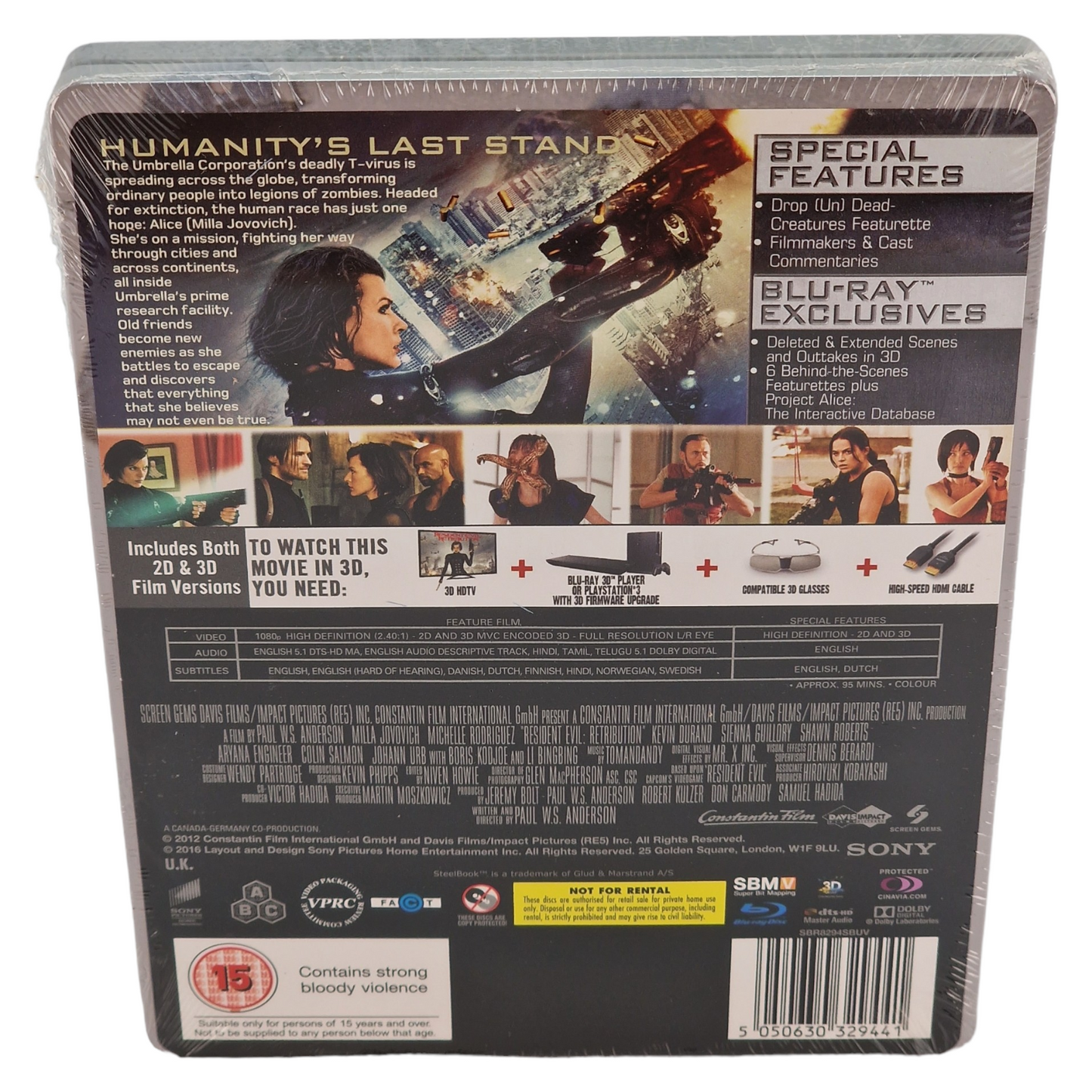 Resident Evil: Retribution  Blu-ray 3D + Blu-ray SteelBook Zavvi 2000 Ex [-18] B