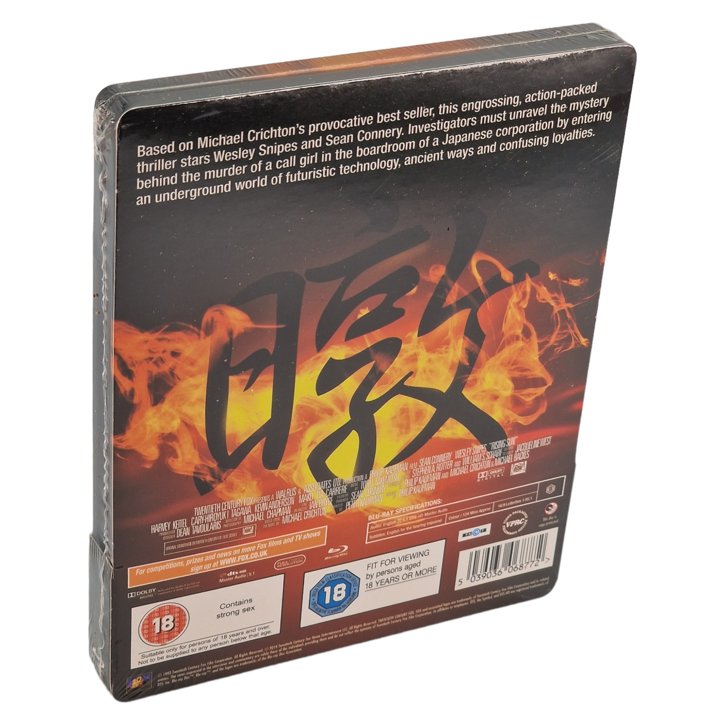 Rising Sun Steelbook Débossé Sean Connery, Wesley Snipes,Harvey Keitel B [-18]
