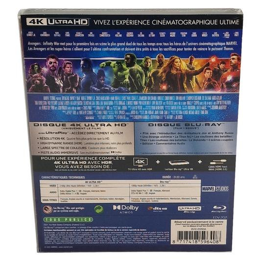Avengers : Infinity War (2018) – SteelBook Mondo X 4K Ultra HD + Blu-ray – Zone libre + Zone B – vue 3