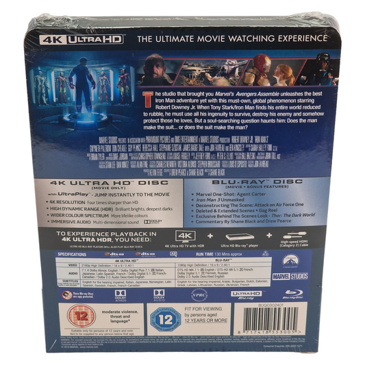Iron Man 3 (2013) – SteelBook 4K Ultra HD + Blu-ray – Zone libre – vue 3