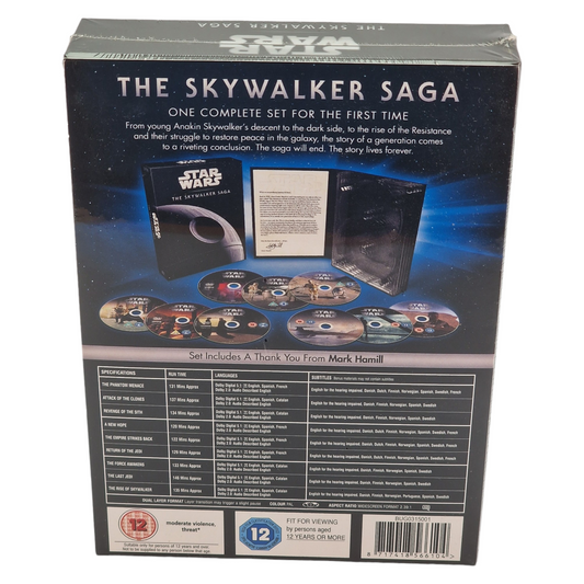 Star Wars : La Saga Skywalker - Collection 9 films (1977-2019) - Coffret DVD - Zone 2 - vue 3