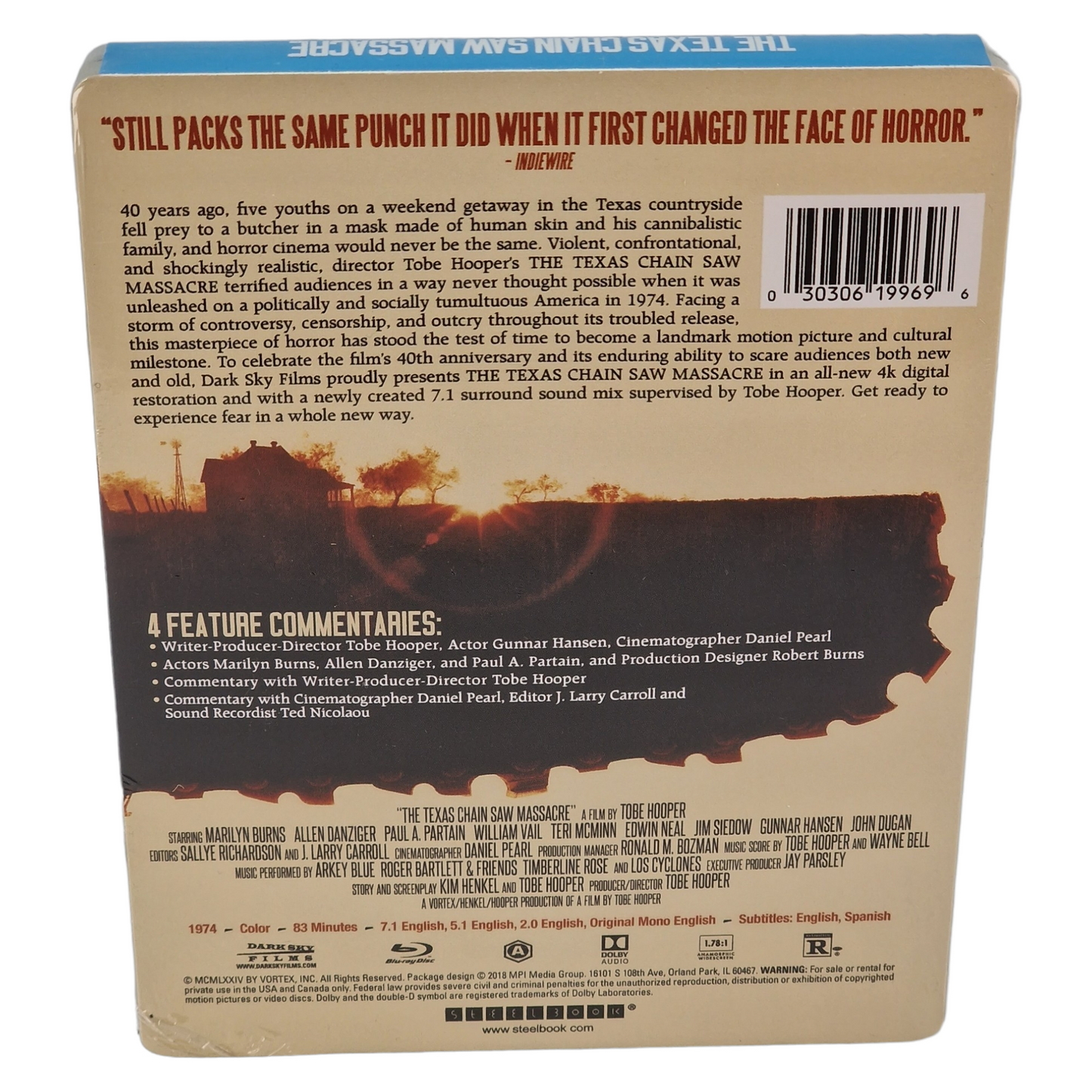 Massacre à la tronçonneuse - Blu-ray SteelBook édt 40ème Anniversaire [-18]  A