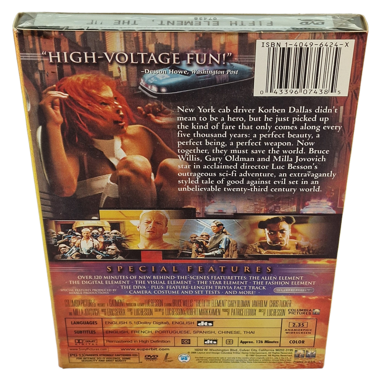 Le cinquième élément DVD 2005  VO/ STFR   Édition Superbit  US Import  Région 1  2001