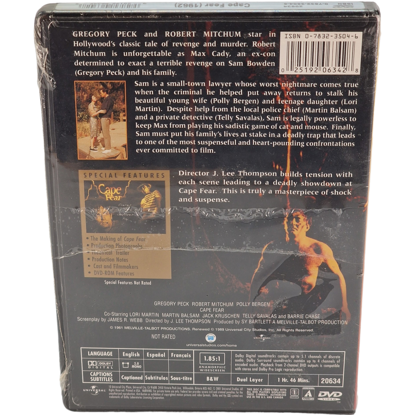 Les Nerfs à vif (Cape Fear) 1962 DVD  VF   US Import  Région 1  Gregory Peck