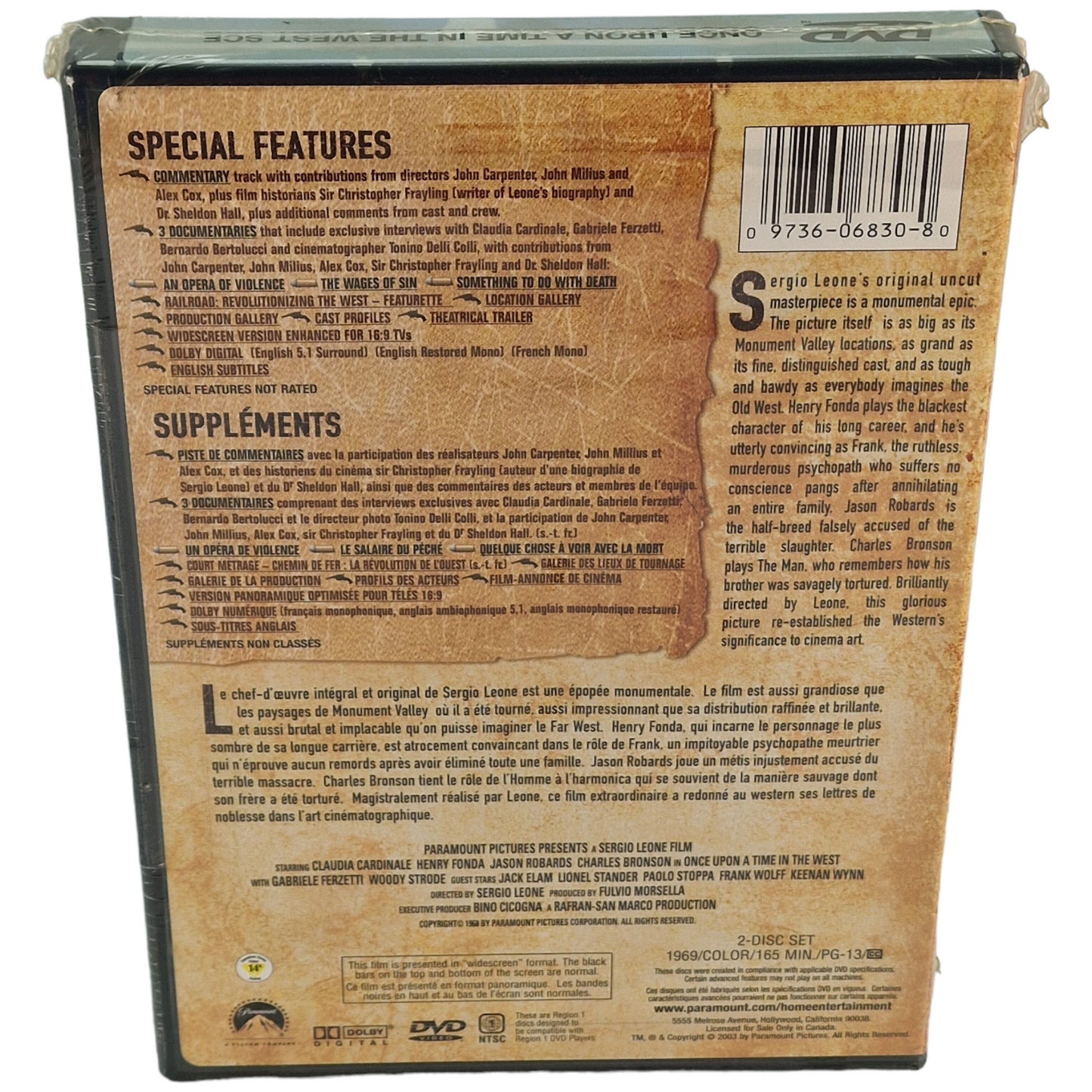 Il était une fois dans l'Ouest DVD Édition spéciale  collection écran large US Import  VF  Région 1