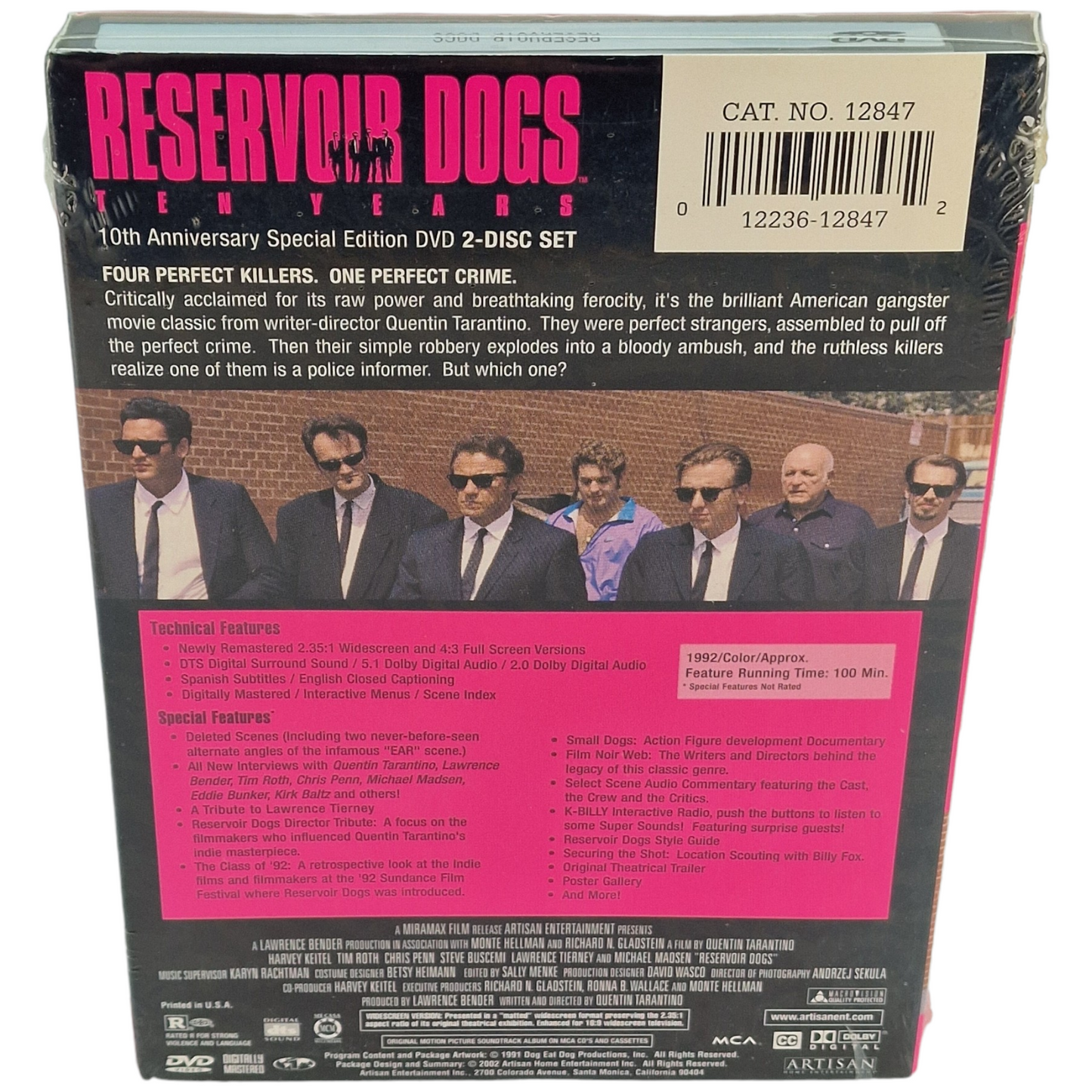 Reservoir Dogs DVD spéciale 10e anniversaire | Couverture M. Rose Zone 1 VO
