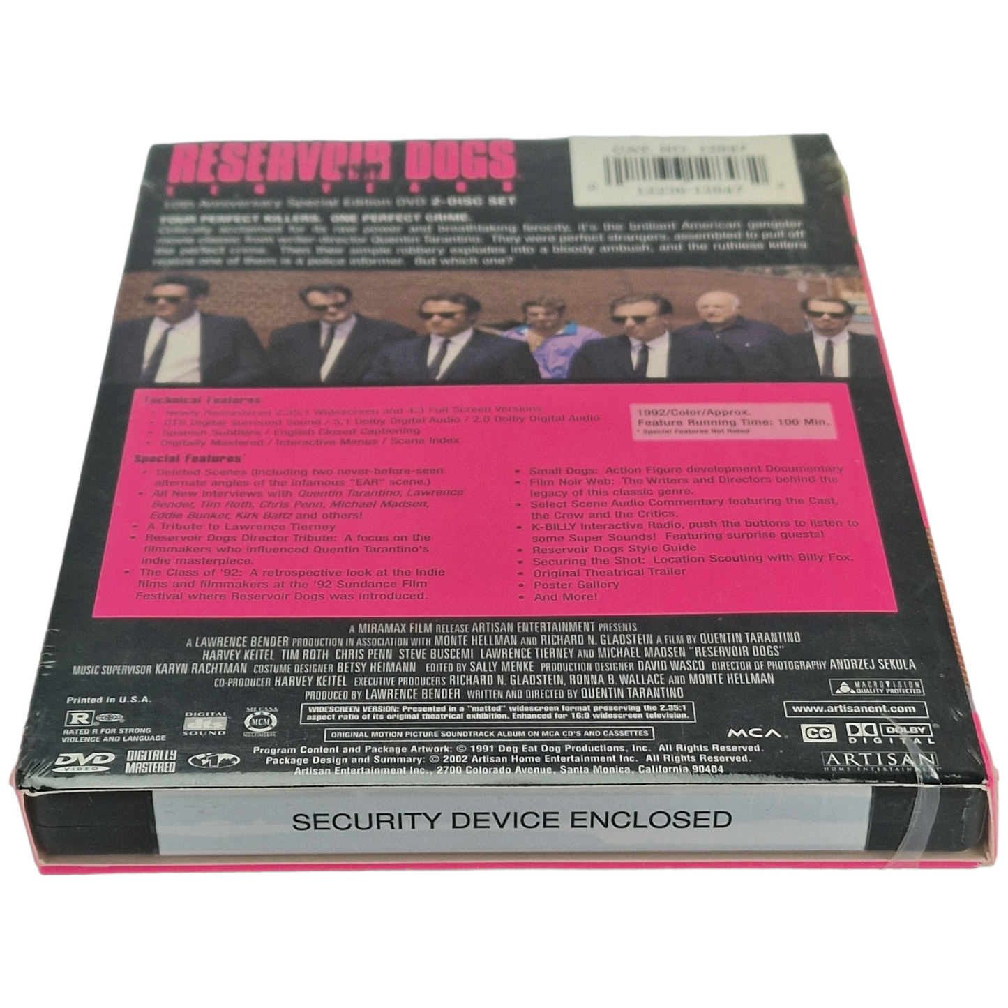 Reservoir Dogs DVD spéciale 10e anniversaire | Couverture M. Rose Zone 1 VO