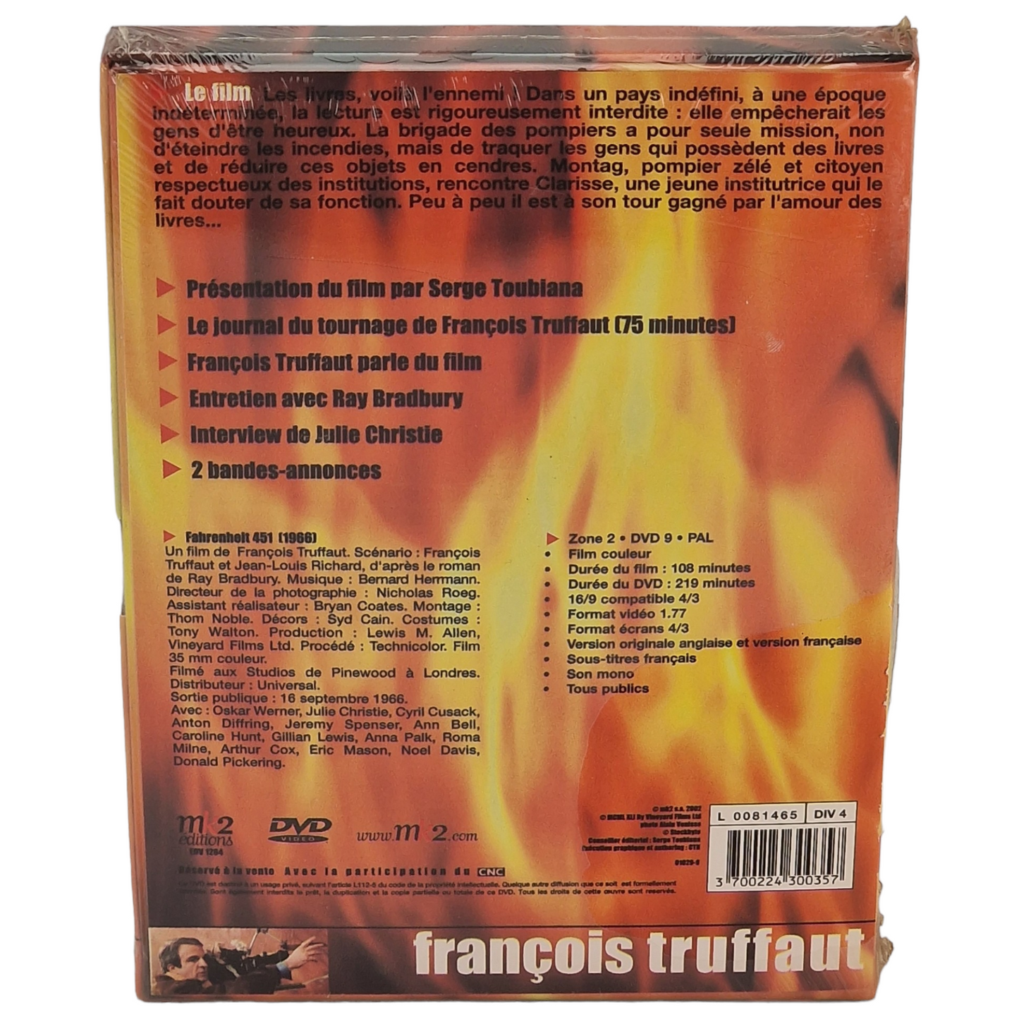 Fahrenheit 451  DVD- Édition Collector france VF Region 2 François Truffaut