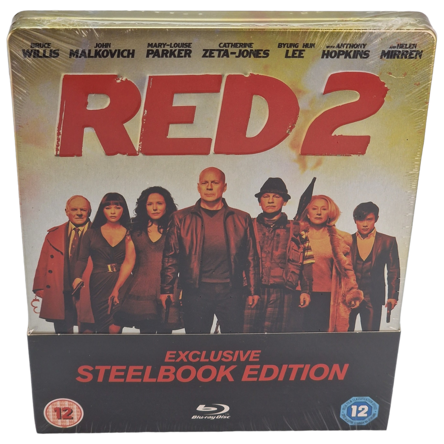 RED 2 Blu-ray Steelbook Débossé: Bruce Willis, John Malkovich Édition Zone B