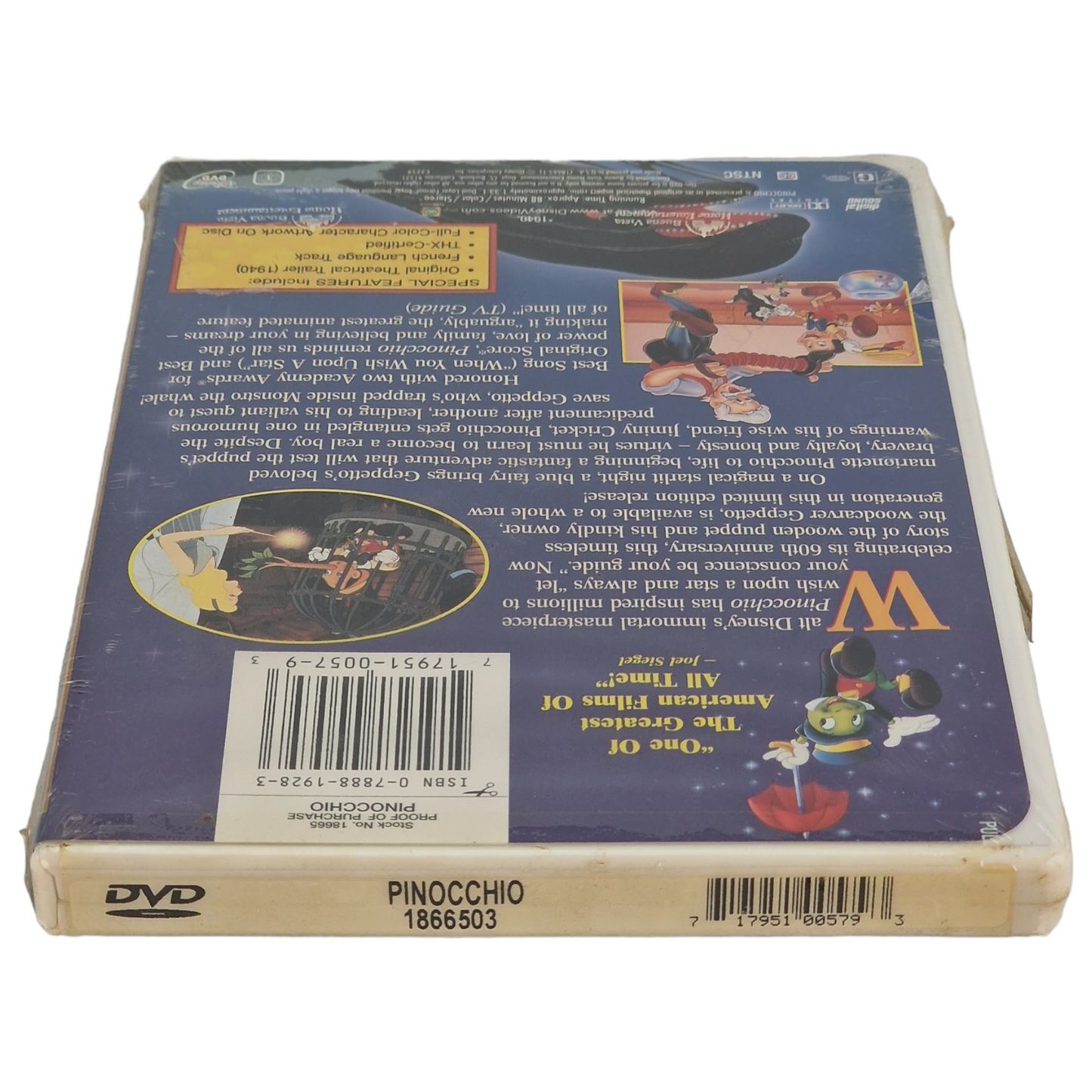 Pinocchio DVD Disney Gold Classic Collection VF Import US Région 1 -  2000 Neuf
