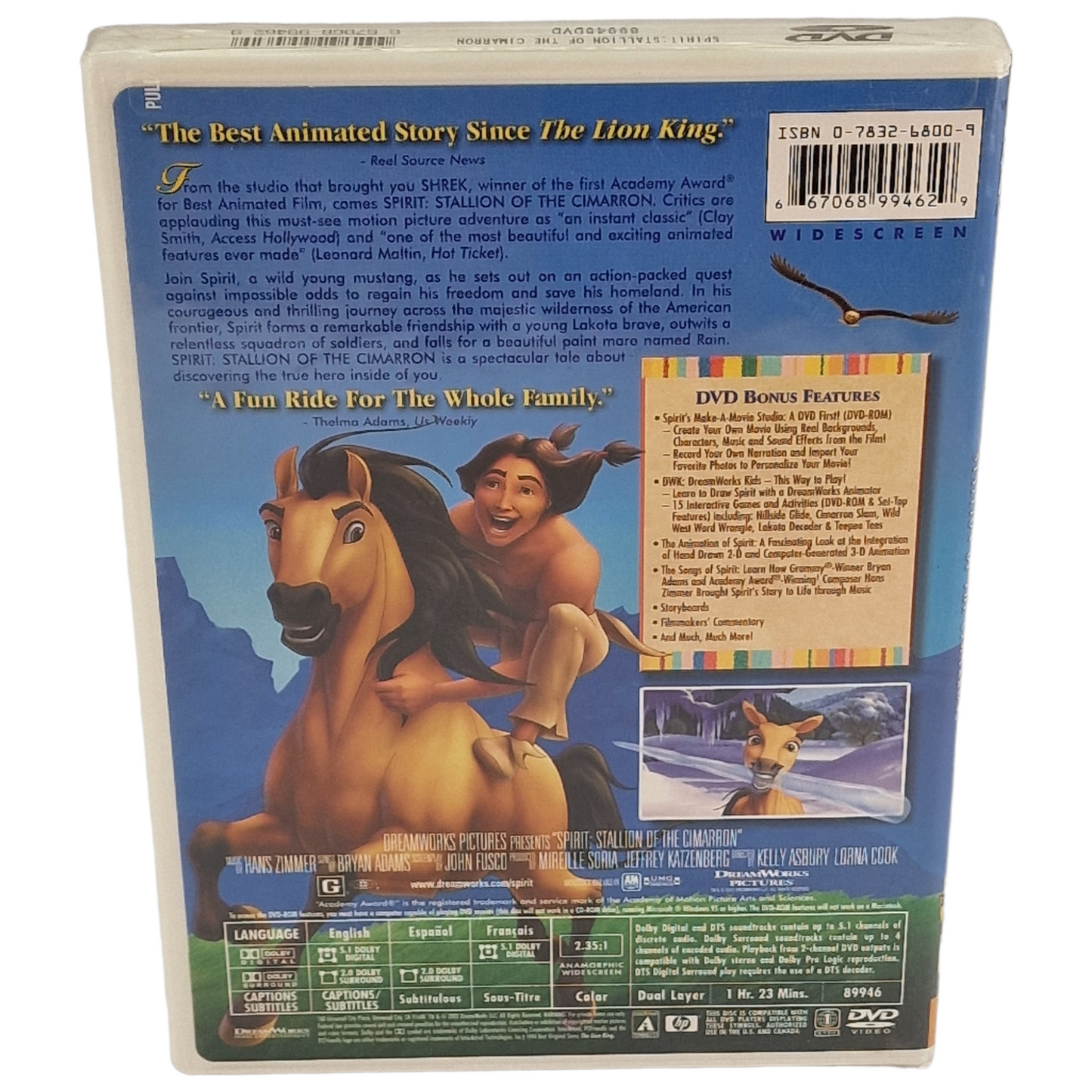 Spirit, l'étalon des plaines DVD Édition limitée VF Import US Région 1 2002 Neuf