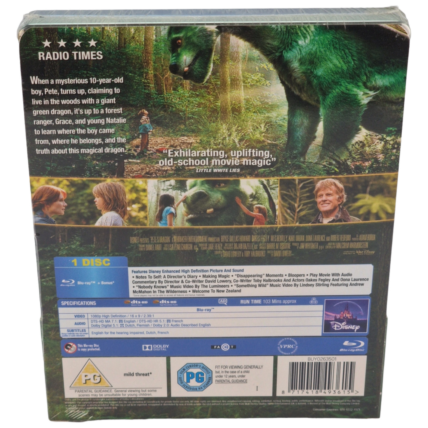 Pete's Dragon Blu-ray SteelBook Zavvi éxclusif 2016 Region Libre