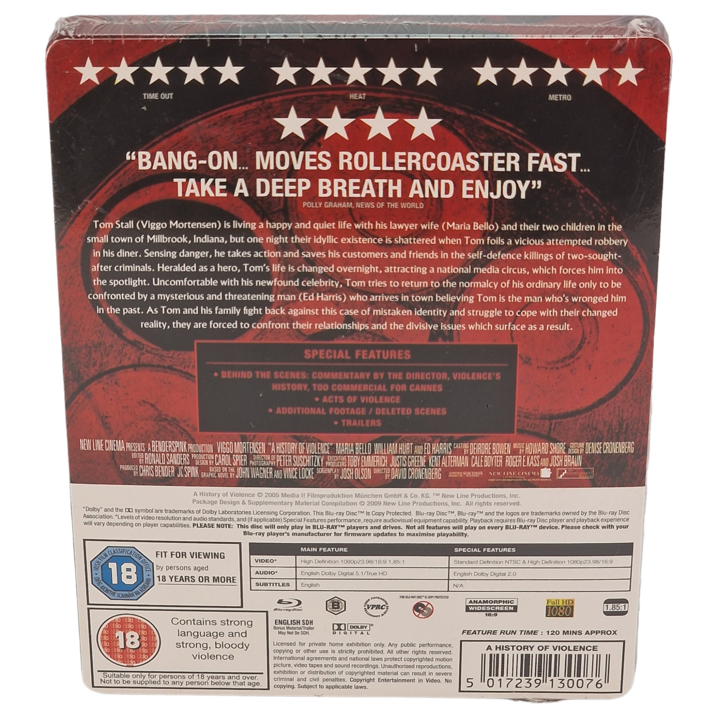 A History of Violence Blu-ray Steelbook Zavvi Édit limitée 2000 Ex Zone B [-18] B