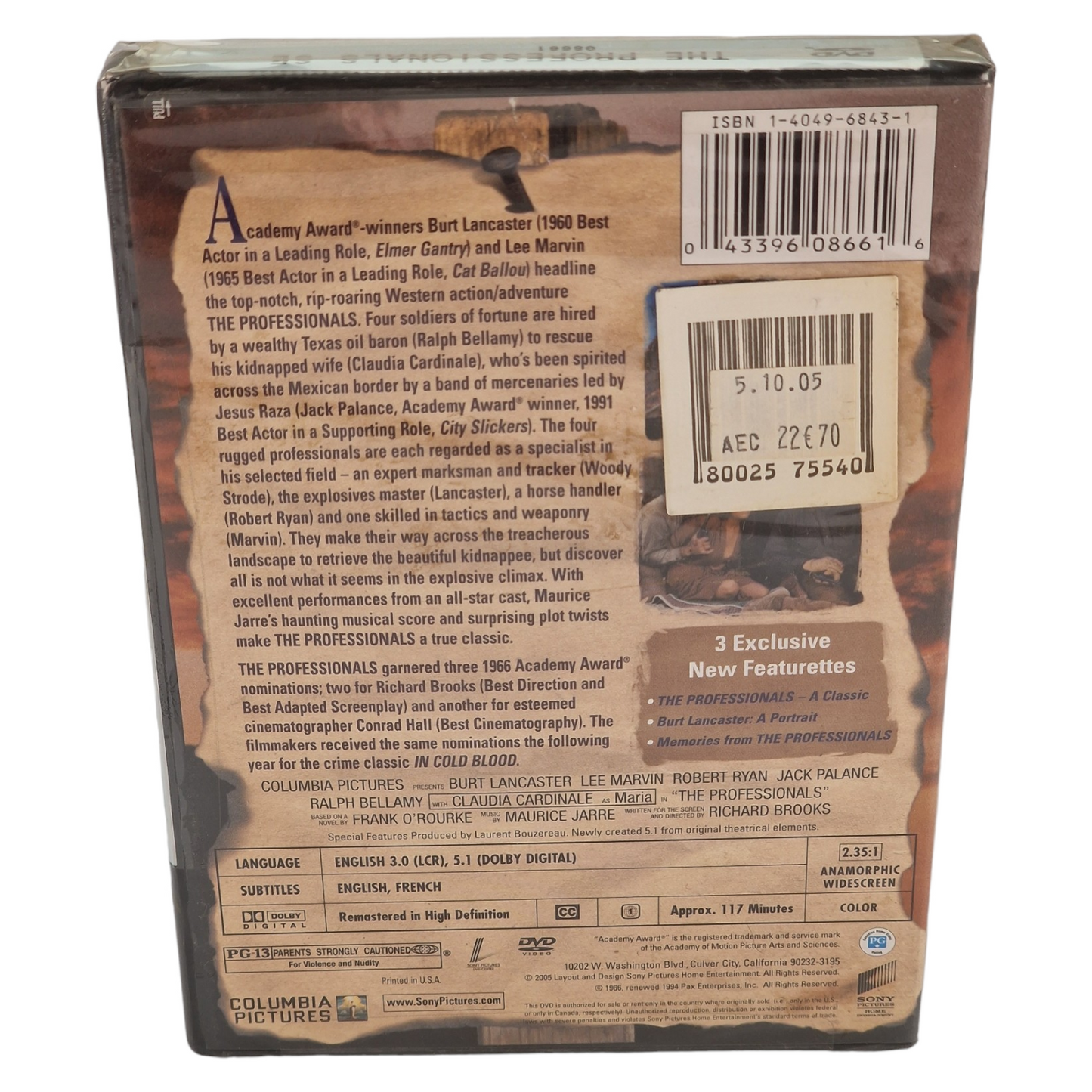 Les Professionnels  DVD  US Import  VO/ stfr Région 1 Burt Lancaster  2005 Neuf