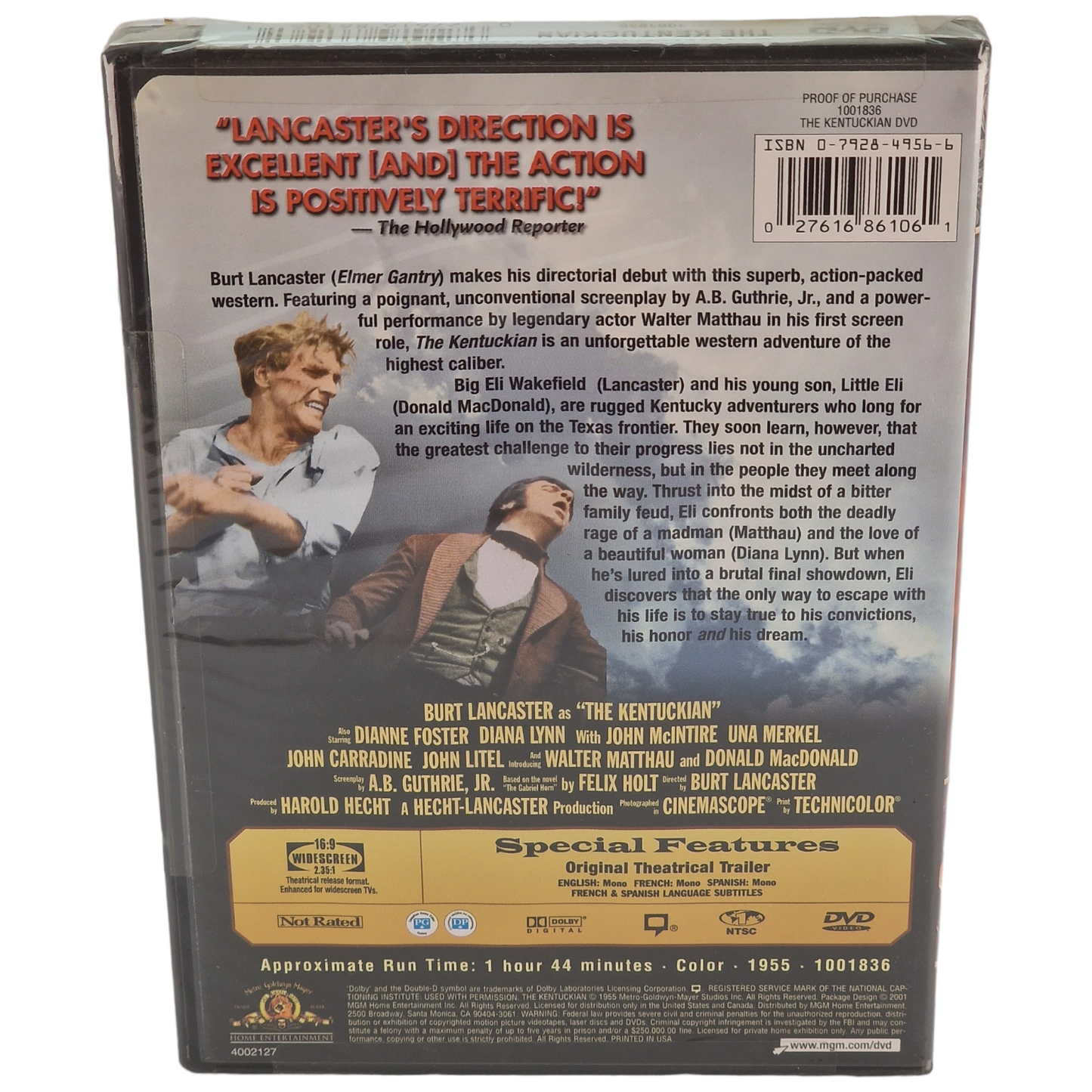 L'Homme du Kentucky US Import  VF Burt Lancaster Région 1