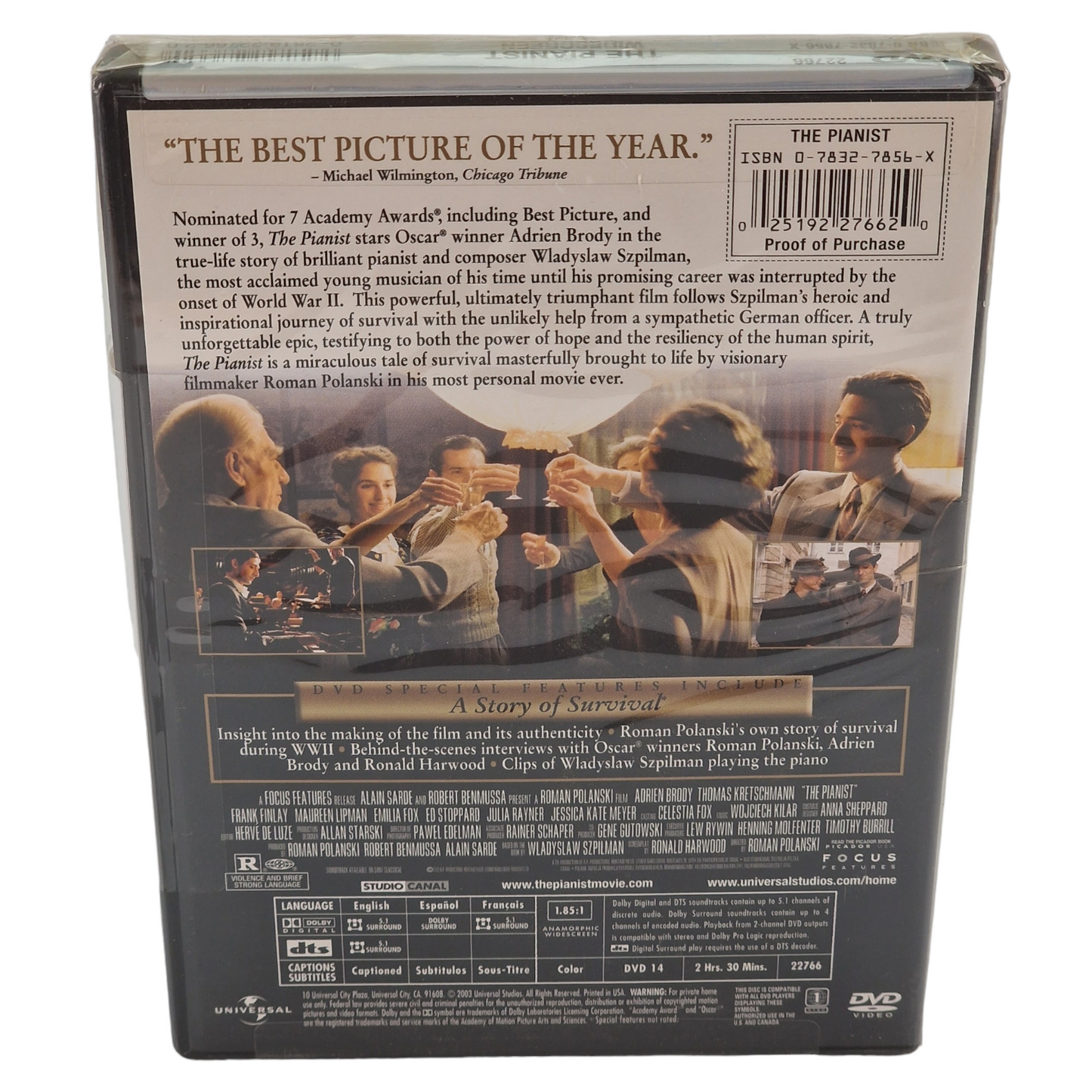 Le pianiste DVD  US Import  VF Région 1  Roman Polanski, Adrien Brody