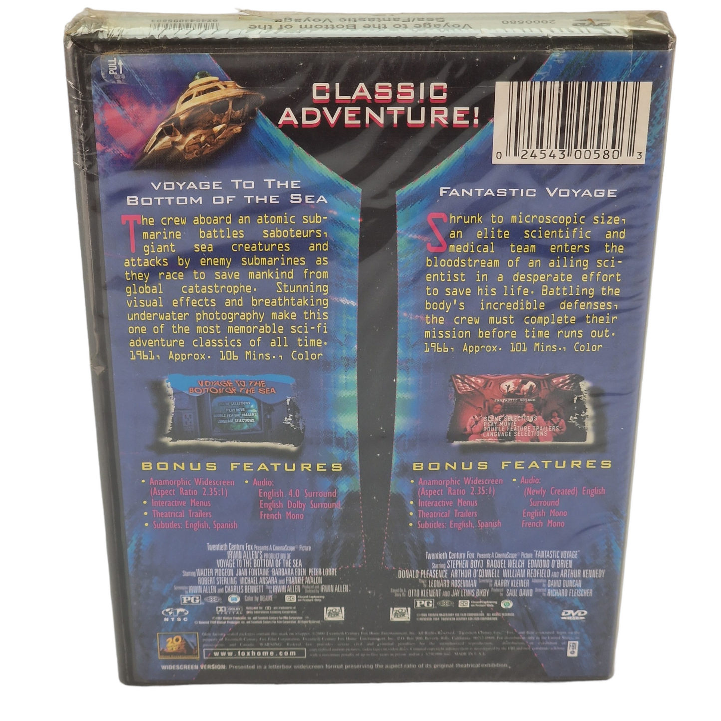 Voyage au fond de la mer / Voyage fantastique 2 Films DVD  US Import  VF ___Région 1 __   2000 Neuf