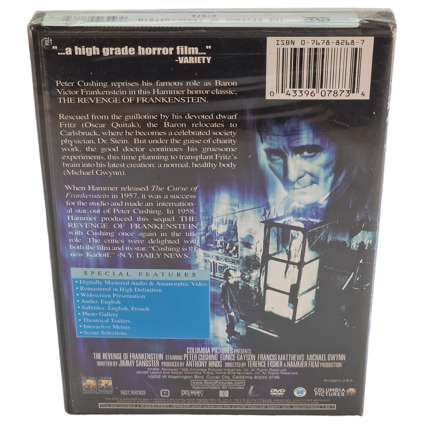 La Revanche de Frankenstein DVD 2002 US Import Région 1 VO/ STFR   Terence Fisher