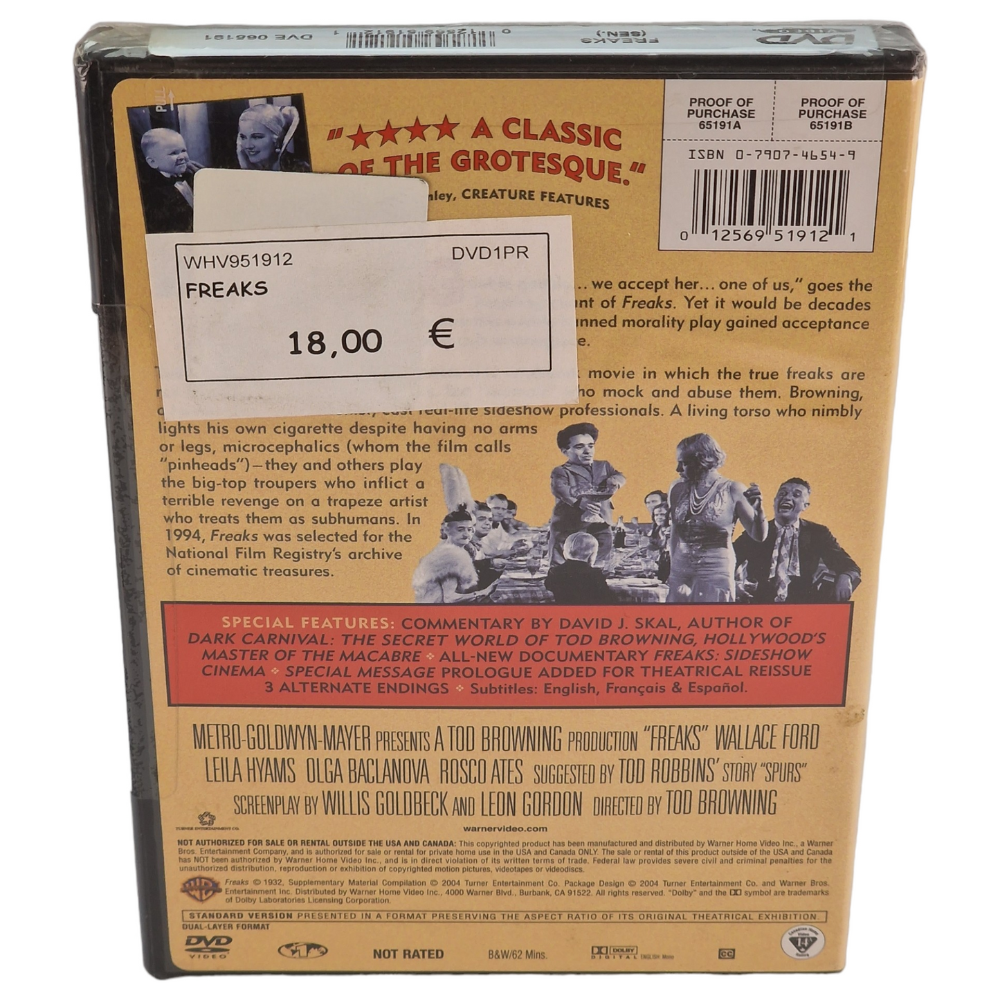 Freaks DVD  VO/ STFR Canada Import  Région 1 Wallace Ford, Leila Hyams