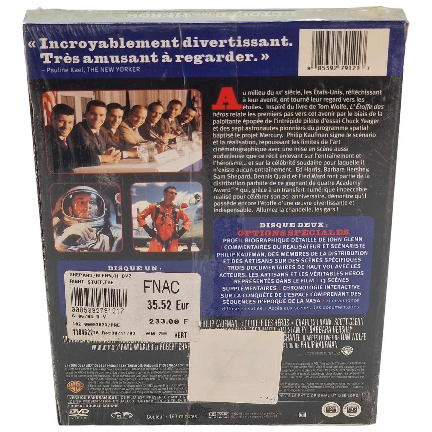 L'Etoffe des héros  DVD -édition Limitée France Region BEd Harris 2011