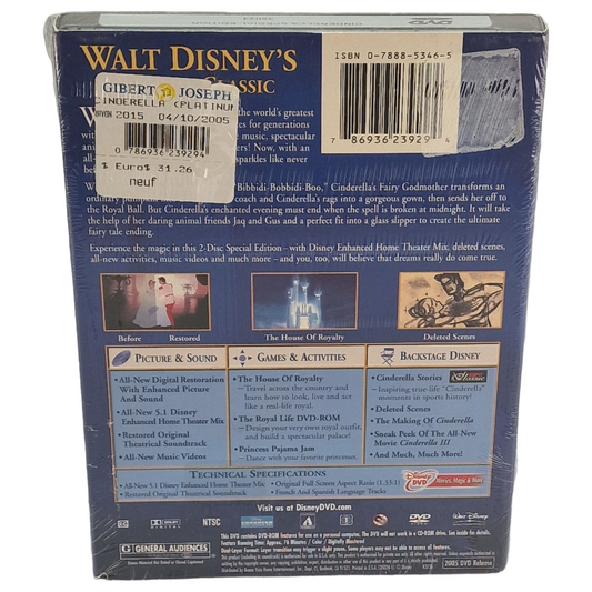 Cendrillon – Boîtier avec fourreau DVD – Zone 1 – vue 3