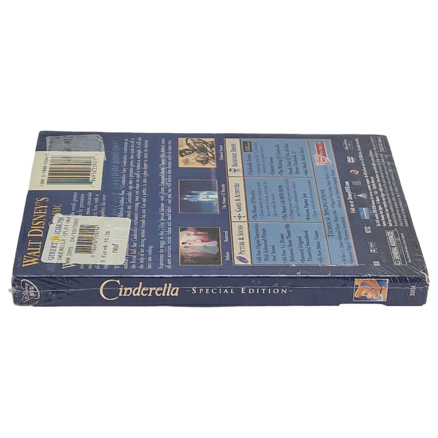 Cendrillon DVD Édition platine  VF DIsney US Import  Région 1 2005 Neuf