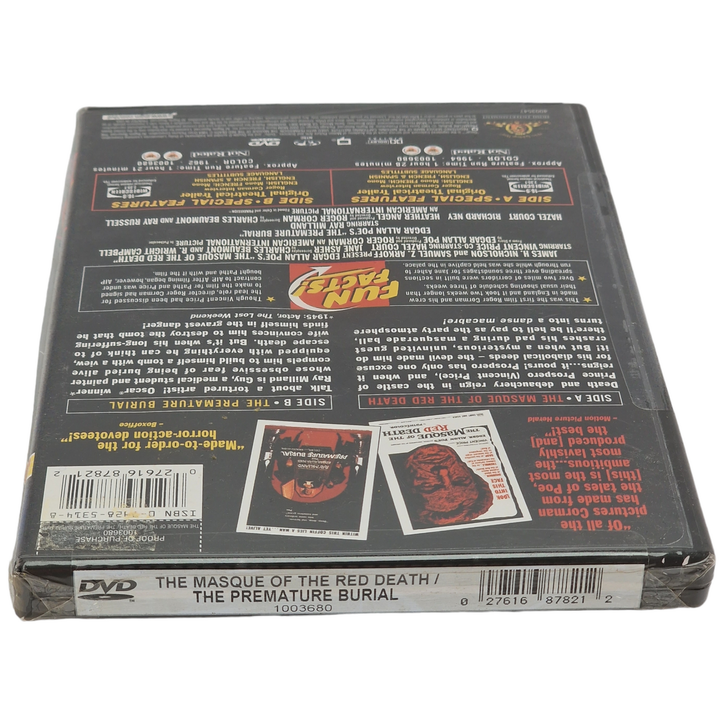 Le Masque de la mort rouge + Premature Burial DVD 2 Films US Import  Region A