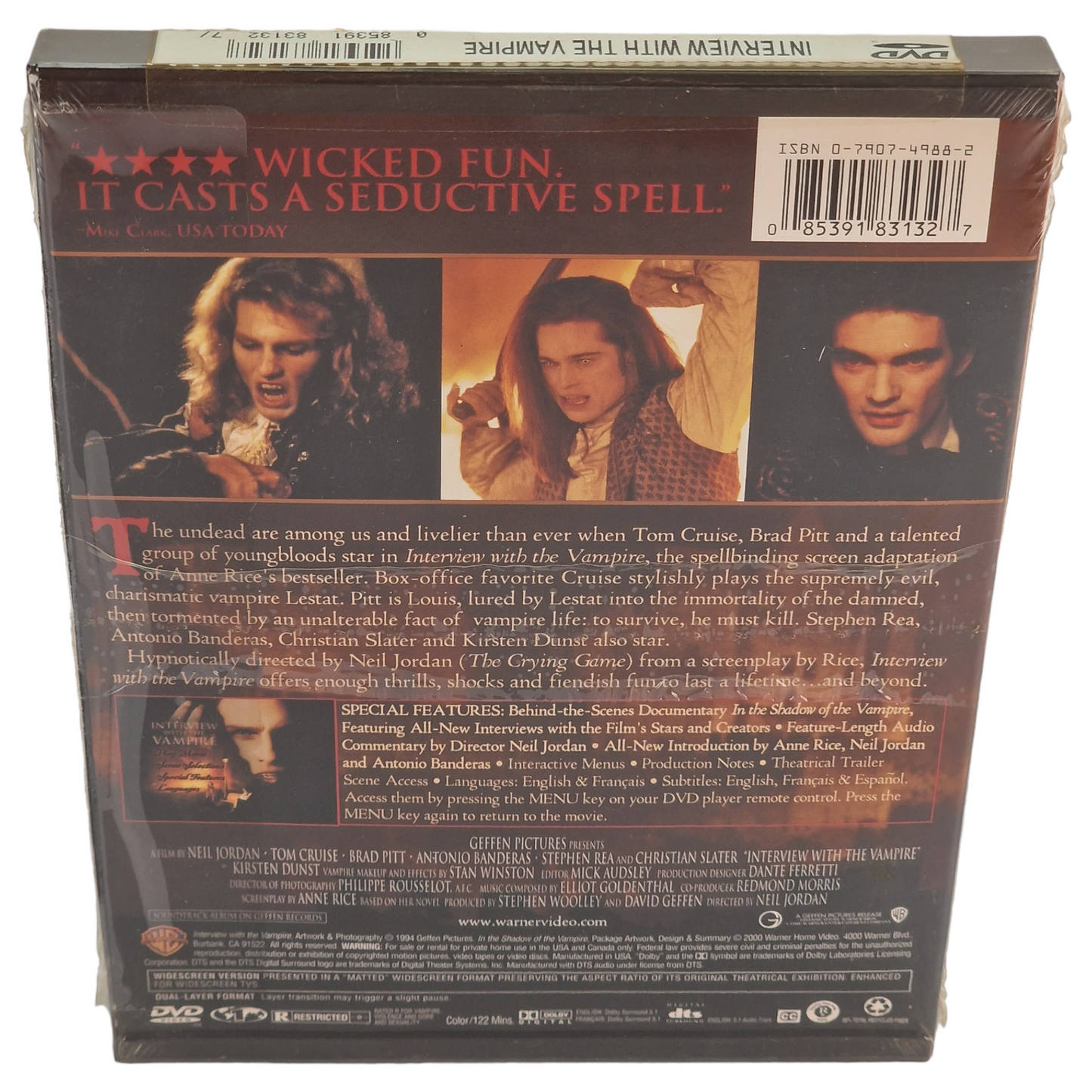 Entretien avec un vampire DVD Étui à clapet  Région 1  VF Tom Cruise, Brad Pitt