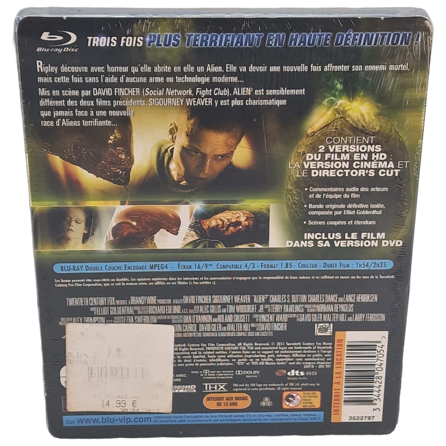 Alien³ Sélection Blu-VIP / Blu-ray + DVD France Region B    2011