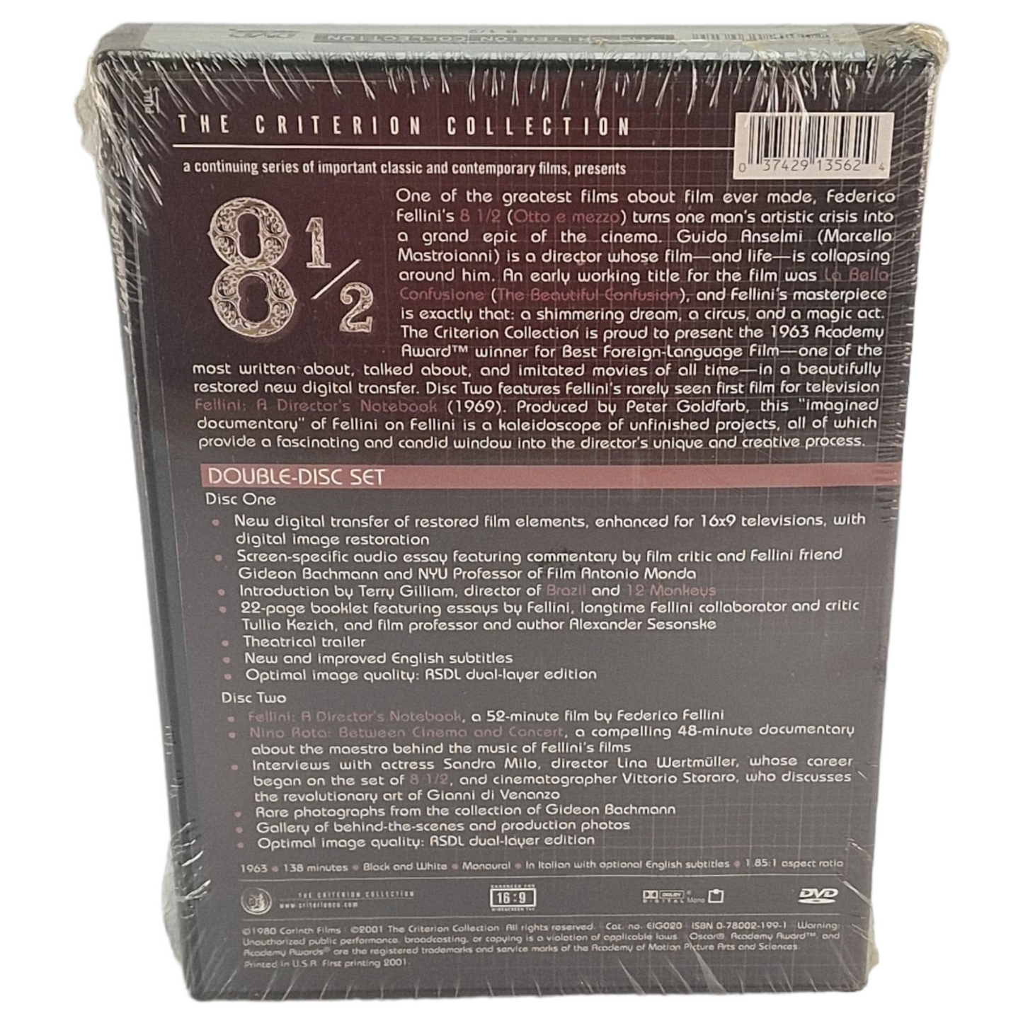 8½ DVD La collection Criterion US Import VO Region A 2001 Neuf