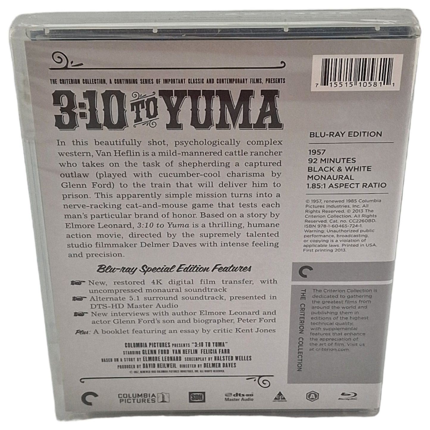 3:10 to Yuma Blu-ray La collection Criterion 2013 Region A   VO