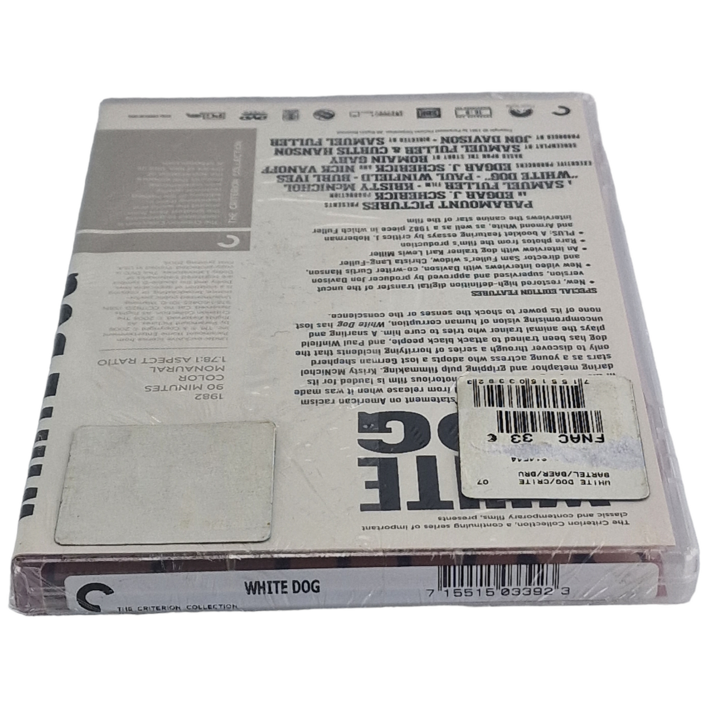 White Dog DVD La collection Criterion VO Region A 2008 Neuf