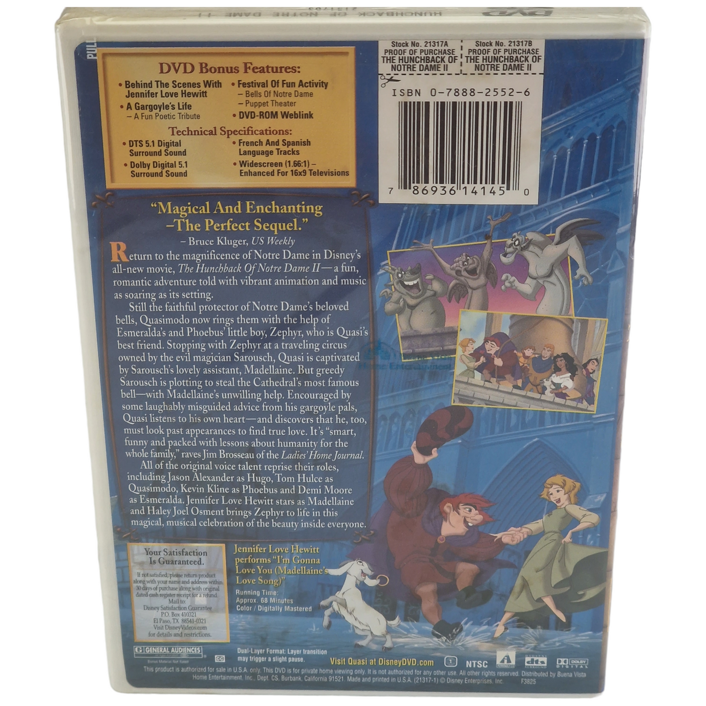 Le Bossu de Notre-Dame 2 DVD  US Import  Région 1 VF  2002 Neuf