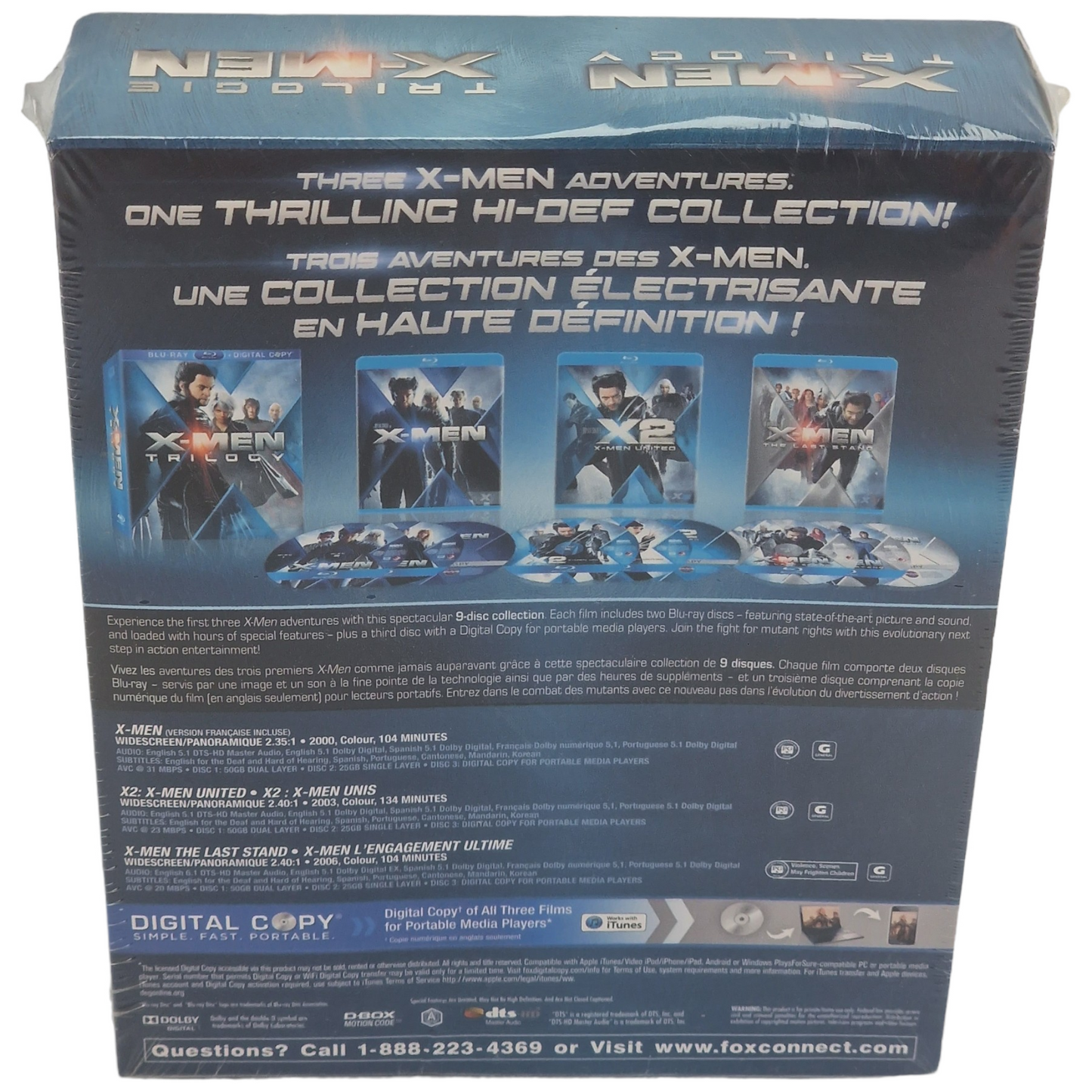 X-Men 3 Films Blu-ray X-Men / X2: X-Men United / X-Men:The Last Stand  Region A