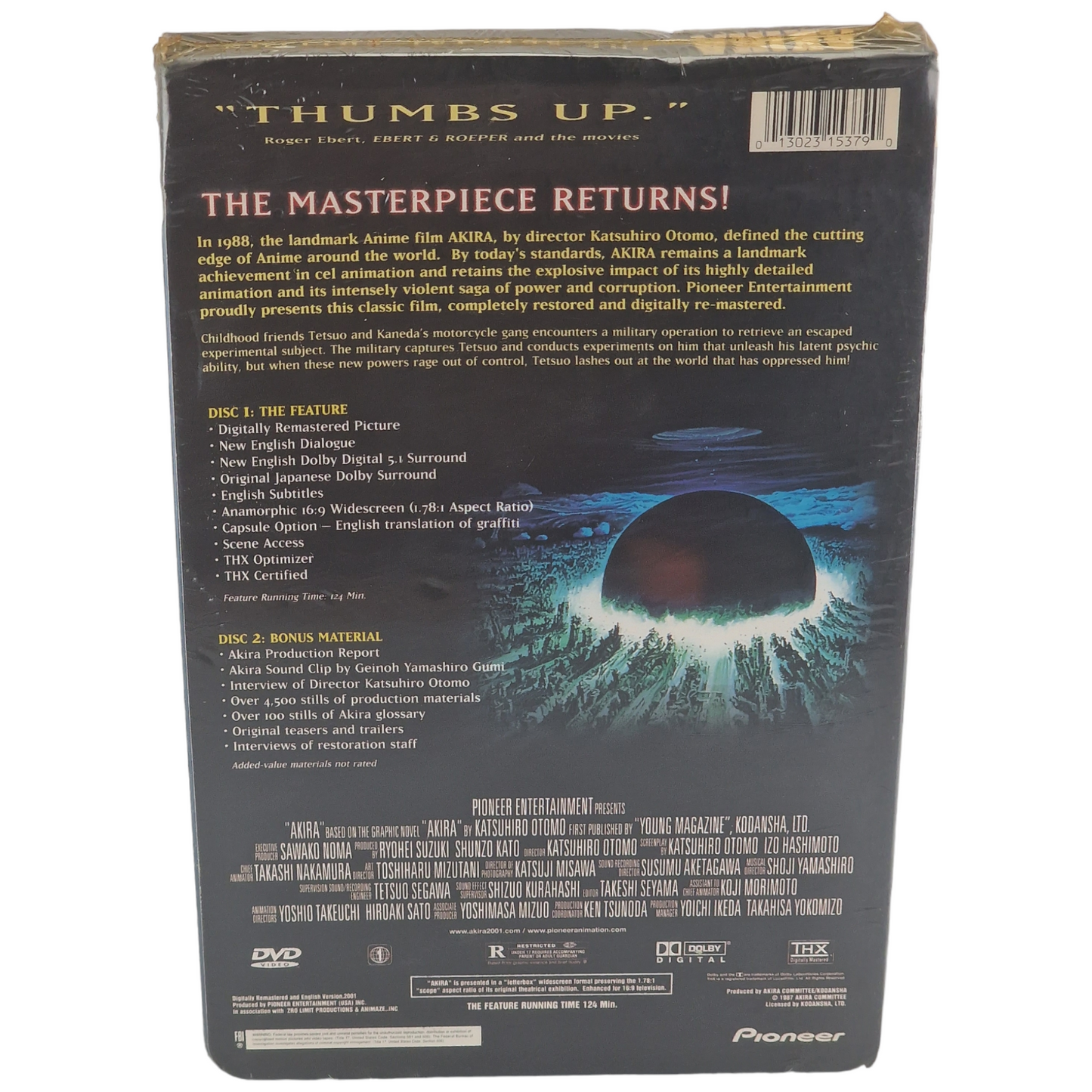 Akira 1988 DVD MetalPak Débossé L'édition spéciale Steelbook US  Region A 2001