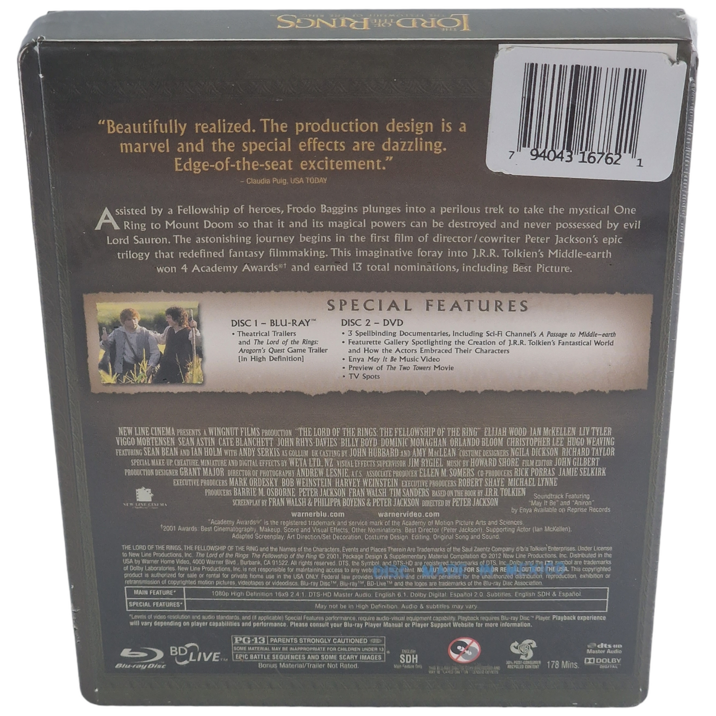 Le Seigneur des Anneaux : La Communauté de l'Anneau Blu-ray Steelbook  Zone A