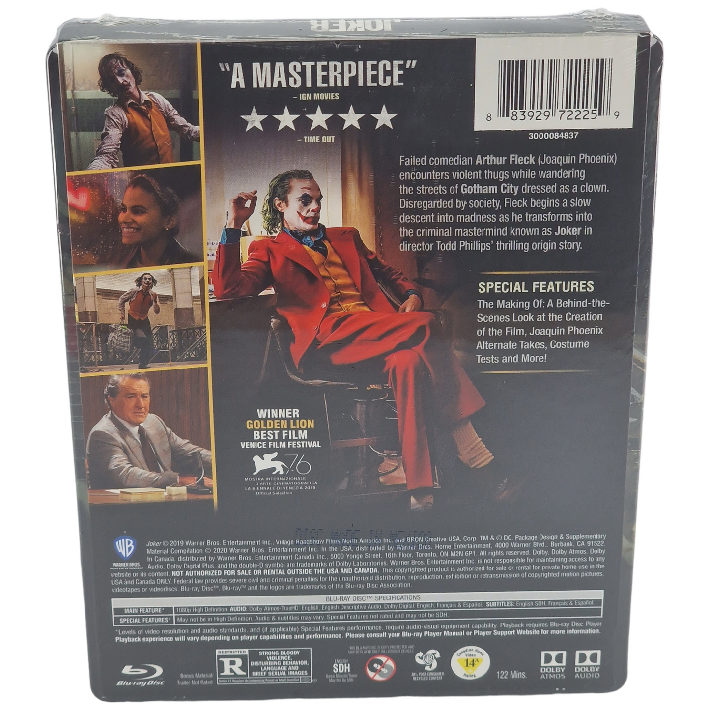 Joker Blu-ray SteelBook Blu-ray + DVD  Joaquin Phoenix, Robert De Niro Zone A