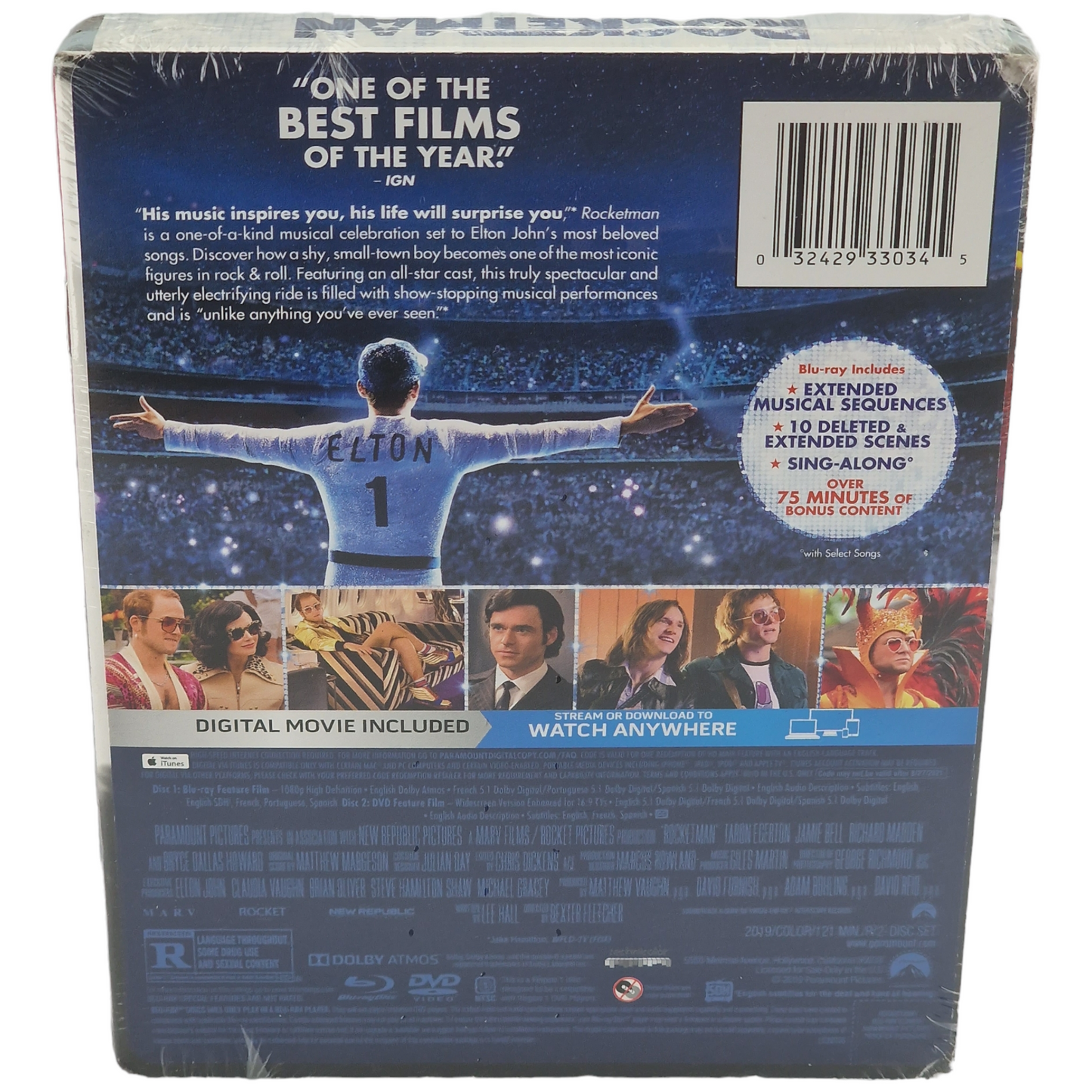 Rocketman Blu-ray SteelBook Blu-ray + DVD Plus Bonus 2019  Zone A